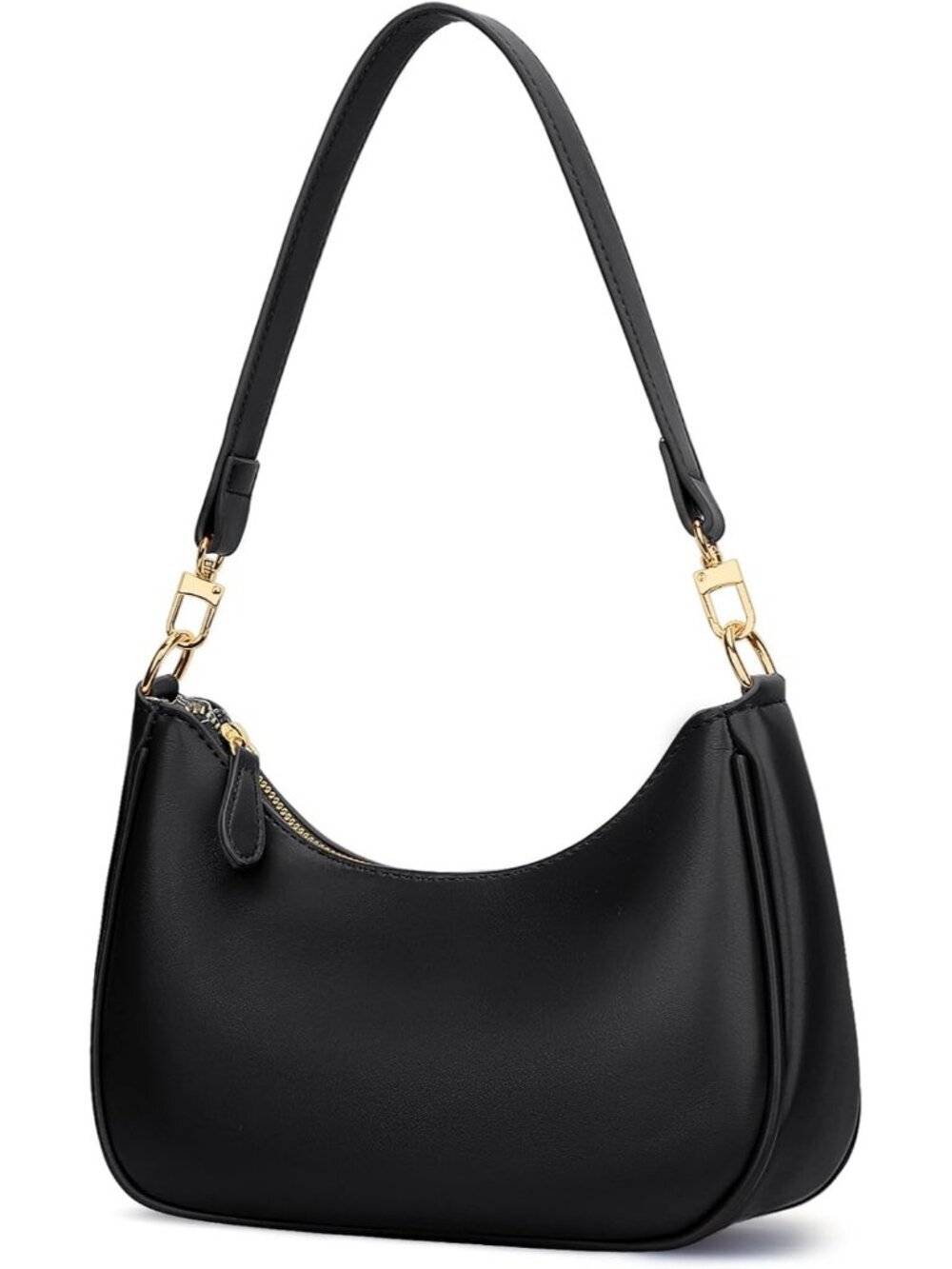 Women Black Hobo Bag Cute Retro Clutch Underarm Shoulder Purse